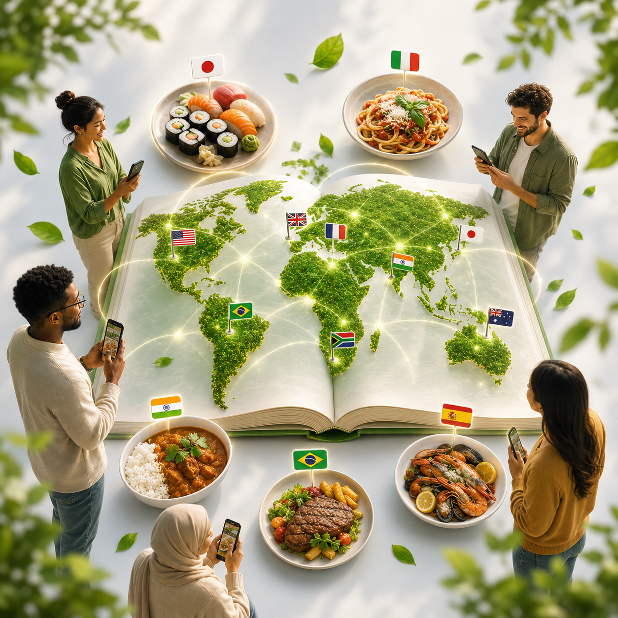Food social network as a living world map
